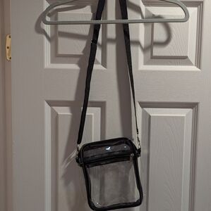 Clear Crossbody Bag with Black Trim